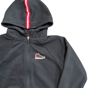 Air Jordan Full Zip Hoodie Jacket Black Red White Youth‎ Kids Size S (8-10)